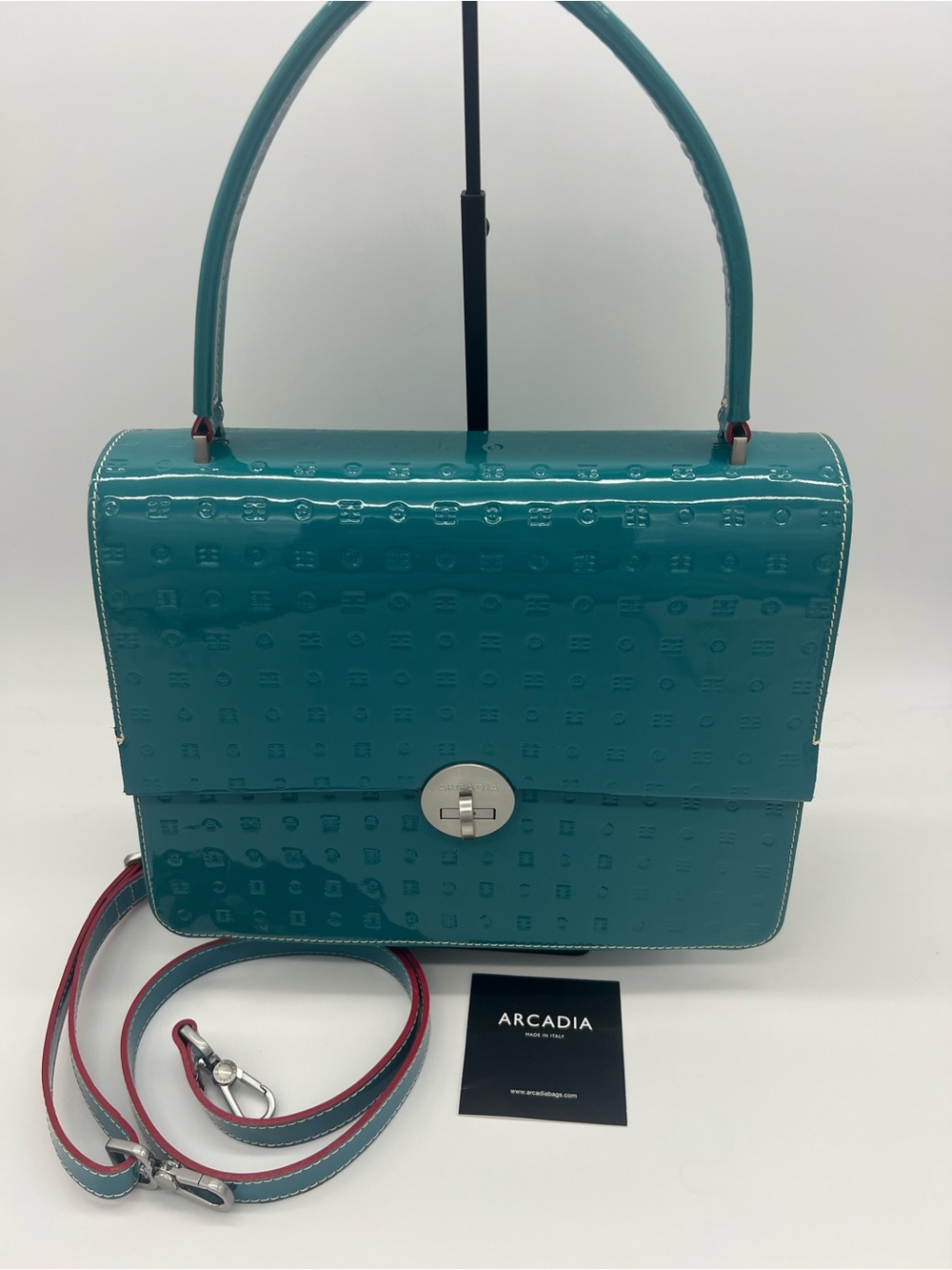 Authentic Arcadia Patent Leather Handbag Made in Italy